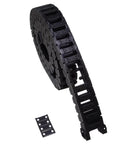 One Meter Openable 18x25mm Low Noise Drag Chain Cable Carrier for 3D Printers and CNC Machines, black nylon, side view