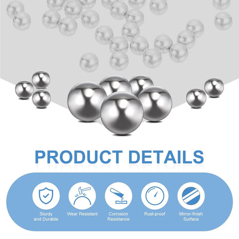 Alt Tag: 6.5mm Stainless Steel Bearing Balls, 100 Pcs, G100 Precision Mirror Finish, 304 Grade For Bearings, Bicycles, And Casters