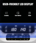 User-friendly LED display showing settings for the Straight Up Solid Portable Washer And Dryer Combo.