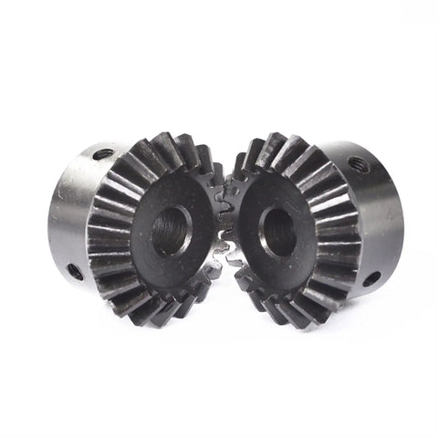 Beefed-Up Bevel Gear Set 90 Degree 2 Module 20T 25T 30T With Keyway 12mm Bore Carbon Steel Pinion Pair Close-up