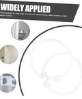 24 Pack Transparent Shower Curtain Rings With Smooth Glide For Roman Rods Flexible Hanging Hooks display in use