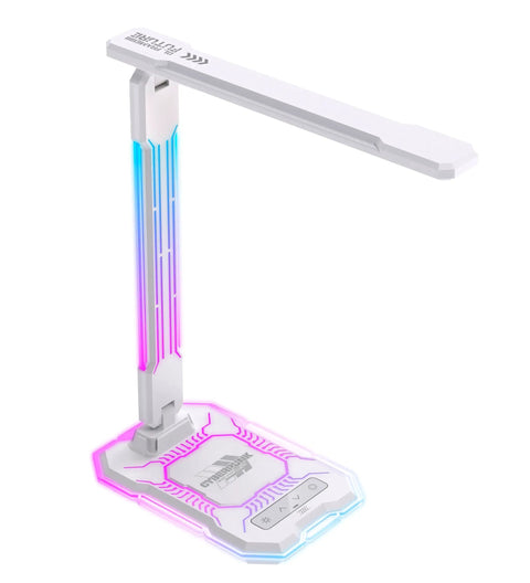 Gaming Desk Lamp With Music Sync RGB Lights Wireless Charger And USB Port Aluminum Alloy Touch Lamp For PC Setup