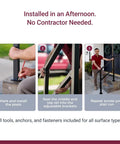 Installation steps for Nifty And Rock Solid Two To Three Step Stair Handrail Kit With 40 Inch Top Rail for easy home setup.