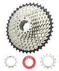11 Speed Bike Cassette 11-40T Wide Range Sprocket For Shimano SRAM Sunrace HG Systems, Fits Mountain And Road Bikes, Rugged Steel Build For Smooth Shifts And Killer Value., 11-speed steel cassette set with lockring and spacers