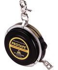 Three Eighths Inch By One Hundred Foot Auto Rewind Tape Measure With Nylon Coated Blade Double Sided 10ths And Diameter Readouts