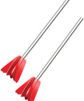 Two Helix Paint Mixer Drill Attachments for 1 Quart and 1 Cup Containers in red, designed for fast mixing with minimal air bubbles.