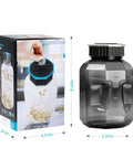 Extra Large Piggy Bank For All US Coins With LCD Digital Counter, 2.4L Capacity, showing coin jar and packaging with dimensions