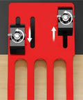 Heavy Duty Adjustable Circular Saw Guide Base Plate Aluminum Universal Rail For Electric Power Saws with locking clamps on a red base.