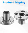 LMK6UU Linear Ball Bearing 6mm Bore 12mm OD 19mm Long With 3.5mm Hole Double Side Rubber Seal 4 Pack Round Flange Bushing
