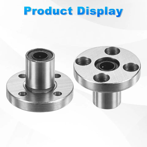 LMK6UU Linear Ball Bearing 6mm Bore 12mm OD 19mm Long With 3.5mm Hole Double Side Rubber Seal 4 Pack Round Flange Bushing