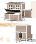 Dimensions of 40 Inch Wooden Chicken Coop With 3 Lockable Nesting Boxes For 4 To 6 Chickens Outdoor Hen House With Removable Tray.
