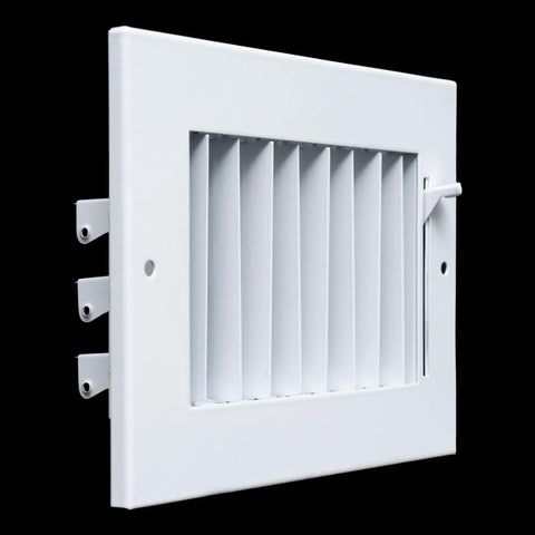 Adjustable steel air supply grille for 18x6 duct openings, white register vent cover for sidewall and ceiling, heavy duty cast frame.
