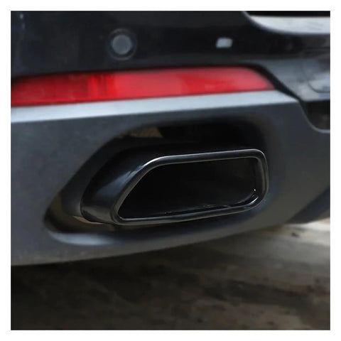 Stainless Steel Tail Muffler Exhaust Tip For BMW X5 F15 2014 2018 And X6 F16 2015 2018, black coated, sleek fit on SUV