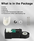 Ford Mondeo Kuga Lincoln Automatic Gear Shift Transmission Cable Joint Connector With Cap Plug And Play Replacement CV617C445AA For 2013 2019 Models Direct Fit Easy Install package contents shown.