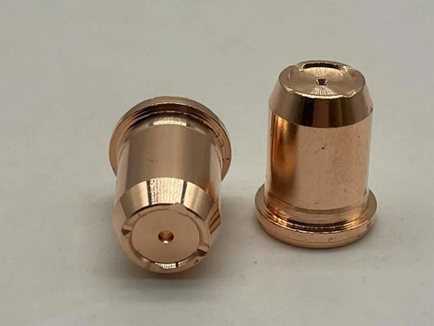 OEM 23Pcs S75 Plasma Cutter Must-Have Replacement Parts Kit With 10 Electrodes PR0117 and 10 Nozzles PD0114-12 1.2mm, close-up view