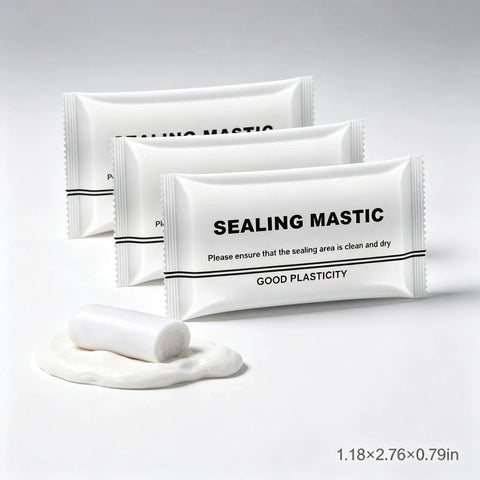 Top Drawer Heavy Duty Wall Putty And Plumber Sealant Delivers Hella Tough Crack Filling Power with white sealing mastic packs.