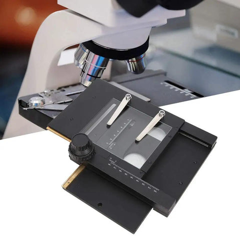 Manual XY Gliding Table Stage For Microscopes Pro Grade Aluminum Alloy Measuring Stand With Removable Platform Smooth Cross Travel Durable Easy Setup Precise Positioning For Lab And Desktop Microscope Work, black