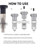 How to use Two Pack Push Fit Ball Nose Spring Plunger M10x1.5 Stainless Steel Retractable Index Locating Pin.