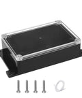 IP65 Waterproof ABS Plastic Electrical Junction Box With Clear Cover Enclosure, Black, with screws and gasket, 5.9 x 3.9 x 1.7 inches