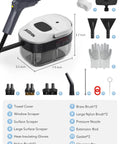 Hardcore Heavy Duty Steam Cleaner With Three Adjustable Pressure Settings And Blazing Fast Heat Up Spacious Water Tank Plus Full Tool Kit, includes multiple attachments.
