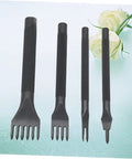 4 Piece Diamond Prong Leather Chisel Hole Punch Kit For Diy Leatherworking 3mm Holes Black Handy Leather Craft Tools For Pros And Hobbyists Great For Belts Wallets Bags And Leather Apparel Durable Steel Construction For Clean Precise Holes on green background with white roses