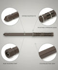 Slim 0.47 Inch Hidden Shelf Bracket in Cold Rolled Steel, brown finish, showing tapered tip, expansion sleeve, and fastening point.