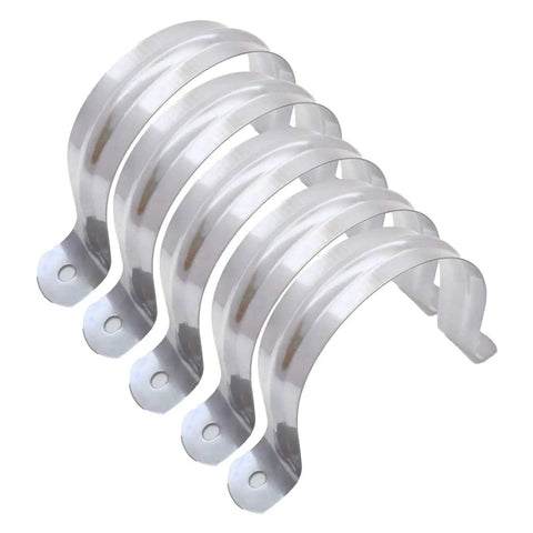 Ten Pack 4 Inch Rigid Stainless Steel Pipe Straps With Two Hole U Brackets Widened Band Tension Clips Heavy Duty Pipe Clamps For Securing 4 Inch Pipe 110mm