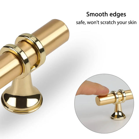 Gold Cabinet Knobs Set 10 Pack Brushed Brass Handles For Kitchen Cabinets And Dresser Drawers Champagne Gold Pulls details