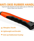 Close-up of anti-skid rubber handle of 28 Oz Welding And Chipping Hammer With Forged Steel One Piece Construction And Shock Reduction Handle
