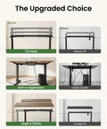Marsail Dual Motor Electric Standing Desk Frame versus competitors showcasing features like faster lift, cable management, and thicker design.