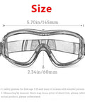 Kids Anti Fog Safety Goggles For Science And Nerf Time, Soft Silicone Nose Cushion And Adjustable Headband with size measurements