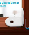Heavy Duty White Metal Corner Braces 1 X 1 Inch Pack Of 20 Smooth Steel L Brackets With 40 Mounting Screws For Hassle Free Furniture Repairs And Rock Solid Shelf Support Jobs, showing 90-degree corner brace on wood.