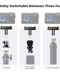 Magnetic Quick Release Adapter Mount For DJI Osmo Action 3 4 5 Pro Two Pack With One Quarter Inch Adapter, Buckle, Claw Connector