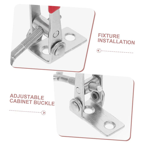 Heavy Duty Adjustable Galvanized Iron Toggle Latches With Big Grip Holding Power For Cabinets Toolboxes Doors No Brainer Install Buckle Joint Design Durable Latch Clip For Secure Closures And Quick Access installed on cabinet fixture
