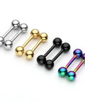 8pc 14G Hypoallergenic Stainless Steel 5mm Ball Tragus Ear Cartilage Stud Set With 5 16 Inch Bar Length Dope Piercing Jewelry For Helix And Ear Piercings Silver Gold Black Colorful, four pairs