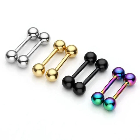 8pc 14G Hypoallergenic Stainless Steel 5mm Ball Tragus Ear Cartilage Stud Set With 5 16 Inch Bar Length Dope Piercing Jewelry For Helix And Ear Piercings Silver Gold Black Colorful, four pairs
