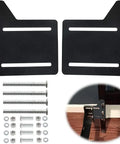 Heavy Duty Bed Frame Bracket Adapter For Headboard Conversion Full To Queen Solid Steel offset plates with screws.