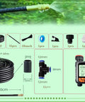 Drip Irrigation Kit With Timer And Quick Connect, Automatic Garden Watering System For Lawn And Plants components layout