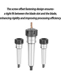 Solid 1 PC ER Collet Chuck Holder For CNC Tooling With High Hardness Precision Thread And Smooth Surfaces Perfect For Heavy Load Milling And Turning On Your Lathe Machine Shop Gear shown in various sizes with screw offset design.