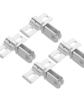 Frameless Glass Shower Door Hinge Set for 812mm Tempered Panels, alloy construction shown in detail, 4 pack