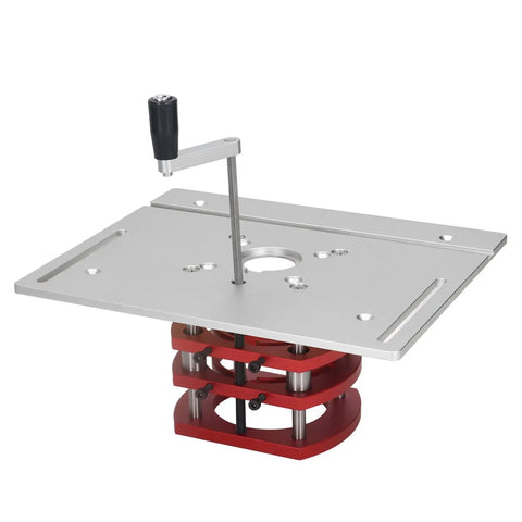 Precision Manual Router Lift With Crank Handle For Woodworking Tables Fits 2.52 To 2.6 Inch Motors features solid aluminum alloy design.
