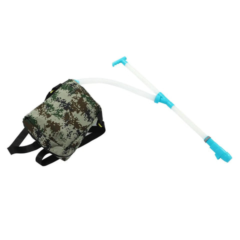 Heavy Duty Pro Grade Backpack Sprayer With Adjustable Straps and Fertilizer Spreader in camo pattern for large scale farming and garden care