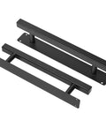 Heavy Duty 12 Inch Iron Square Pipe Sliding Door Handles Black Pack Of 2 For Garage Gates Fences Sheds Barn Doors Farmhouse Furniture Closet Drawer Pulls Durable Steel Construction With Weather Resistant Black Coating For Indoor And Outdoor Use