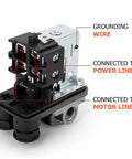 Air Compressor Pressure Switch With Four Way Valve Regulator, 0-180 PSI Adjustable connectors for wires