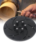 Rock Solid 300Mm Longworth Chuck For Wood Lathes Delivers Smooth Self Centering Spin And Hella Grippy Centrifugal Jaws M33 Thread Aluminum Alloy Woodturning Fixture For Bowls And Cutting Boards on a lathe with a wooden bowl background.