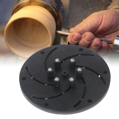 Rock Solid 300Mm Longworth Chuck For Wood Lathes Delivers Smooth Self Centering Spin And Hella Grippy Centrifugal Jaws M33 Thread Aluminum Alloy Woodturning Fixture For Bowls And Cutting Boards on a lathe with a wooden bowl background.