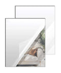 Two 12x16 inch silver mirror acrylic sheets, 1/8 inch thick, reflective for crafts — front view