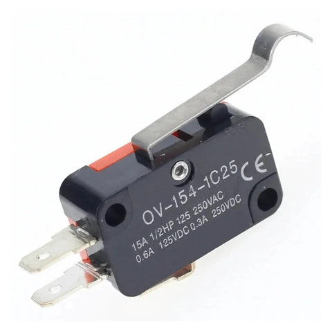 Heavy Duty SPDT Momentary Travel Limit Switch 1NO 1NC With 3 Pin Lever Roller Microswitch, 16A 250VAC, side view