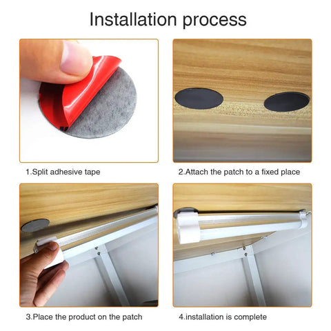 Installation of Magnetic LED Tube Work Light With 6000 Lumens And 10400mAh Battery using adhesive discs.