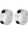 Shaft Collar 10mm And 3/8 Inch Bore Aluminum Set Screw Style Clamping Collar Silver Finish Two Pack for motors and machines
